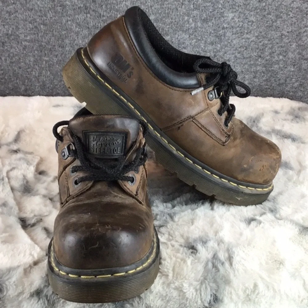 Dr. Martens Industrial Brown‎ Steel Toe Oxfords Unisex Women’s 9|Men’s 8